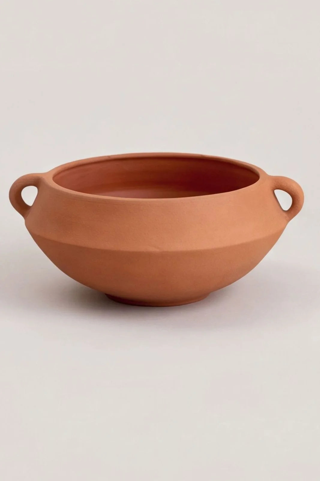 Kulplu Terracotta Çanak Kase
